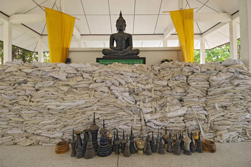 无人,横图,泰国,长袍,佛,摄影,宗教,佛教,修道院,艾滋病,彩图