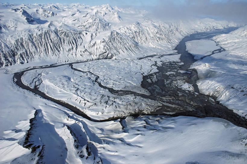 无人,横图,俯视,航拍,室外,火山,山,山脉,美国,地形,山谷,摄影,鸟瞰,冰河,地质学,彩图,高角度拍摄,水灾