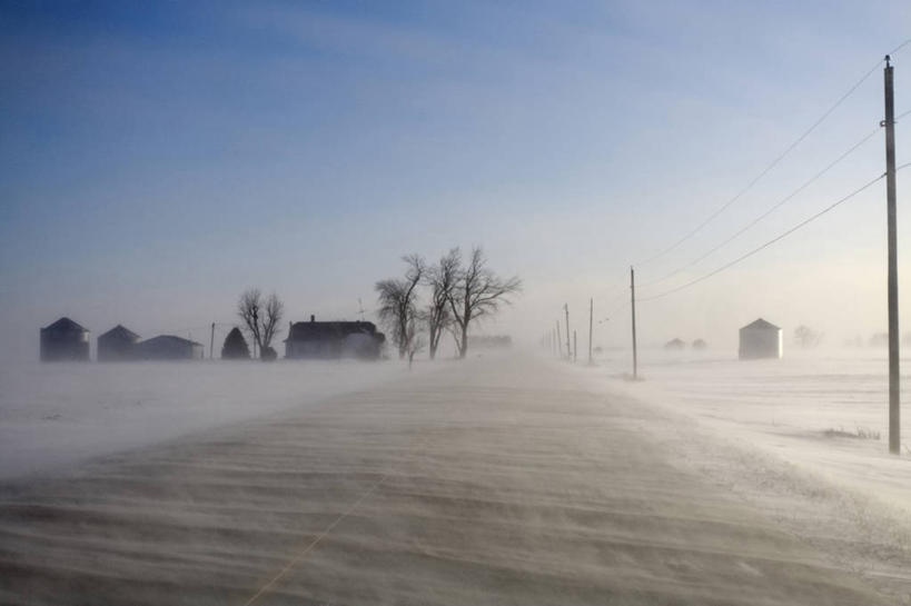 无人,横图,室外,白天,风,高速公路,美国,弯曲,冬天,城镇,天气,摄影,气象学,彩图,爱荷华