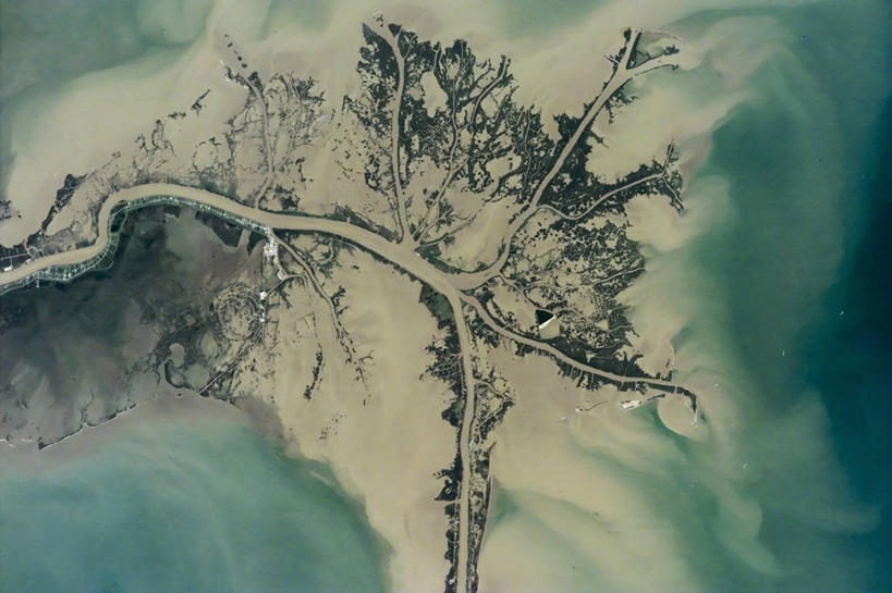 无人,横图,室外,白天,海洋,河流,美国,地形,风景,自然,摄影,淤泥,路易斯安那州,密西西比河,墨西哥湾,三角洲,彩图