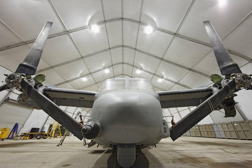 无人,横图,室内,白天,阿富汗,军事,战争,摄影,飞行器,货运,军用机,螺旋桨飞机,彩图,飞机库,美国海军陆战队