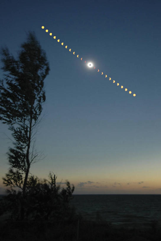 无人,竖图,室外,白天,长时间曝光,俄罗斯,时间,太空,日食,数码合成,摄影,西伯利亚,天文学,食,彩图