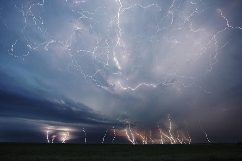 无人,横图,室外,夜晚,多次曝光,长时间曝光,闪电,暴风雨,美国,乌云,云,天气,数码合成,天空,摄影,能源,电,电源,南达科他州,气象学,彩图