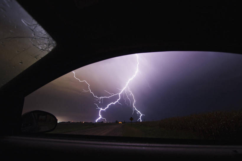 无人,横图,室外,夜晚,闪电,暴风雨,汽车,美国,云,天气,天空,摄影,电,气象学,彩图,爱荷华