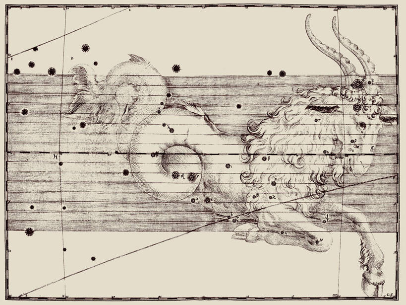 无人,横图,地图,艺术,科学,星星,摄影,星座,天文学,摩羯座,彩图,雕刻术