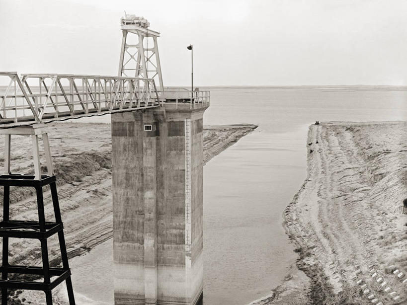 无人,横图,黑白,室外,白天,留白,美国,地形,天气,水库,摄影,干旱,内布拉斯加