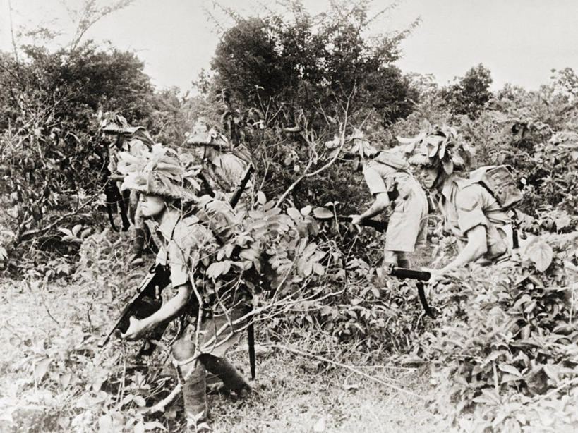 成年人,中年人,横图,黑白,室外,白天,美国,士兵,军事,战争,摄影,中年男性