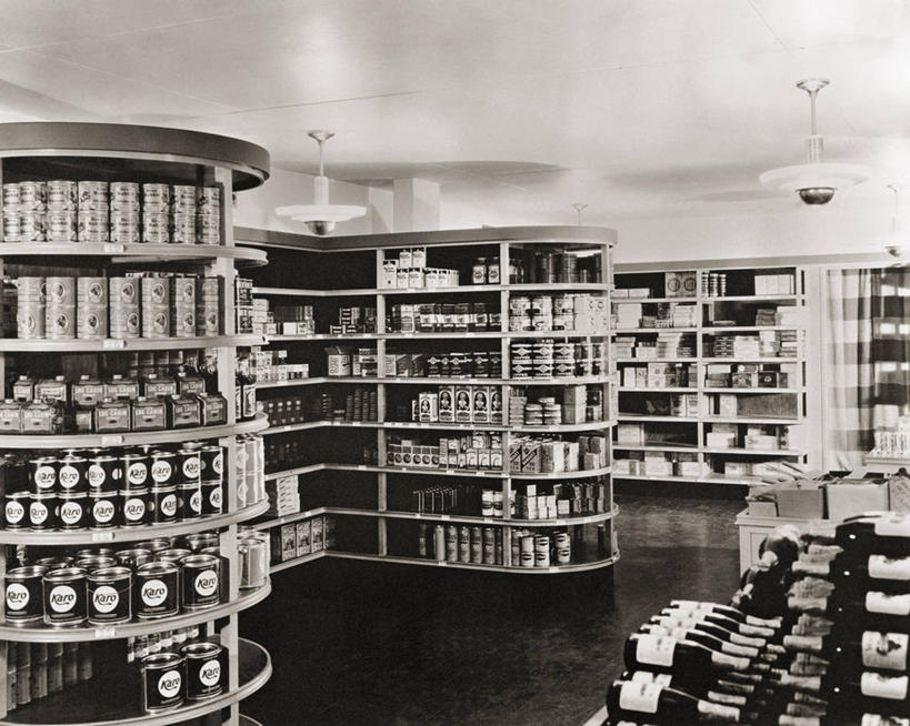 无人,商店,横图,黑白,室内,白天,商务,美国,食品,架子,摄影,田纳西,超级市场