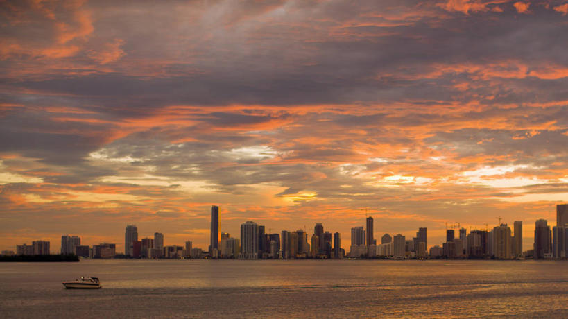 无人,横图,室外,白天,日落,天际线,城市,美国,云,粉色,摄影,北美,北美洲,美洲,佛罗里达,佛罗里达州,佛州,阳光州,迈阿密海滩,北亚美利加洲,亚美利加洲,彩图,旅行,美利坚合众国