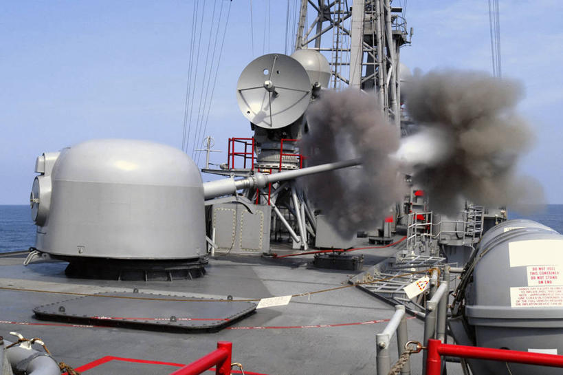 无人,横图,室外,白天,射击,军事,枪支,炮,烟,战争,摄影,噪声,海军,彩图,美国海军