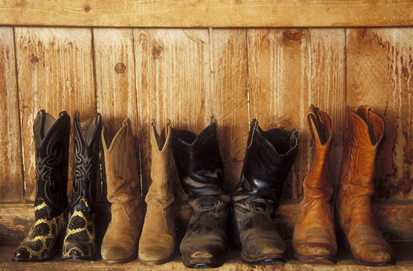 无人,横图,室外,特写,白天,正面,静物,鞋子,一排,许多,阴影,整齐,光线,木制,影子,墙,很多,尘埃,靴子,墙壁,墙面,排列,阳光,木制品,灰尘,尘土,放置,搁置,安排,队列,牛仔靴,污渍,彩图