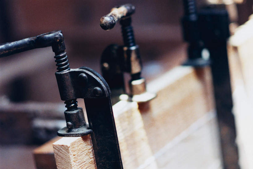 无人,横图,室内,特写,白天,正面,金属制品,许多,朦胧,模糊,金属,木工夹,C型夹,C型钳,G型夹,G型钳,木工,彩图