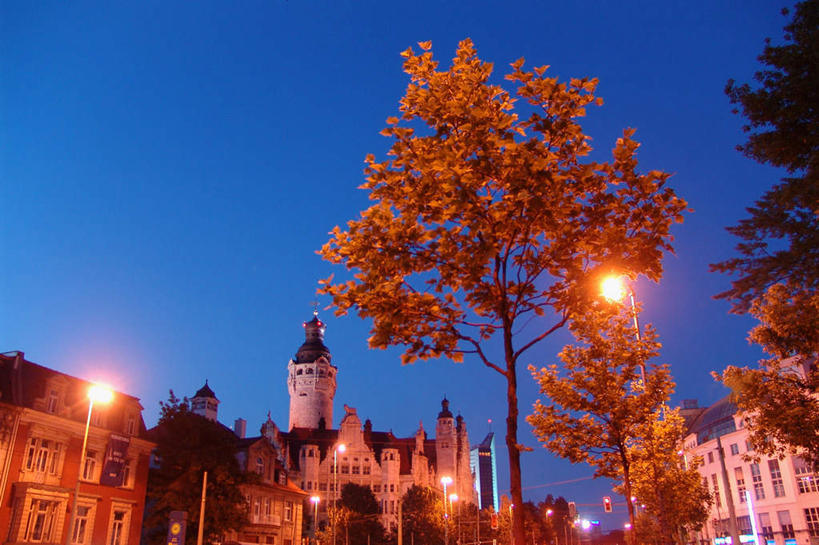 无人,横图,室外,夜晚,仰视,度假,美景,植物,城市风光,城市,建筑,路灯,德国,欧洲,阴影,光线,影子,景观,尖顶,灯光,娱乐,树,树木,蓝色,绿色,蓝天,天空,自然,天,享受,休闲,景色,放松,生长,成长,精致,优美,西欧,自然风光,精美,修建,德意志联邦共和国,修筑,精彩,精巧,萨克森州,萨克森自由州,彩图,低角度拍摄