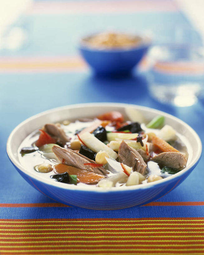 无人,横图,俯视,室内,特写,白天,餐桌,桌子,蔬菜,餐具,阴影,新鲜,光线,碟子,盘,影子,豆类,肉,汤,食品,鸭肉,肉类,食物,一个,盘子,碟,有机食品,绿色食品,单个,餐台,肉食,鹰嘴豆,回鹘豆,桃豆,鸡豆,诺胡提,彩图,高角度拍摄