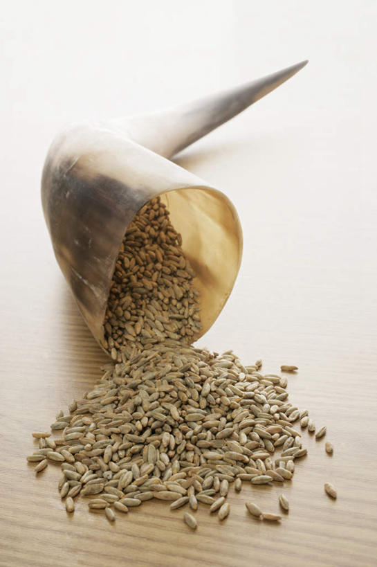 无人,竖图,俯视,室内,特写,白天,农作物,小麦,餐桌,桌子,一堆,阴影,堆叠,堆积,朦胧,模糊,光线,影子,谷物,一个,容器,麦子,单个,餐台,储藏,堆,储存,羊角,彩图,高角度拍摄,贮存