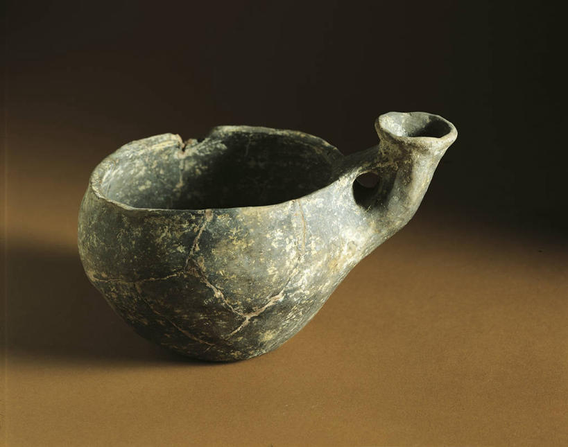 无人,横图,古代,一个,碗,陶器,摄影,褐色背景,单个,古代文明,美术工艺,史前时代,彩图,影棚拍摄,过去