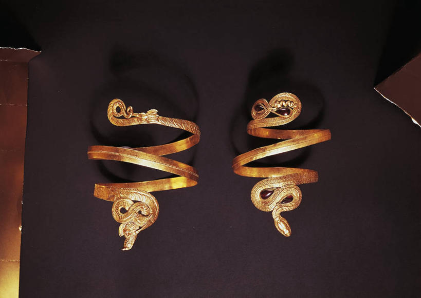 无人,横图,珠宝,金属,蛇,黄金,古代,两个,摄影,手镯,螺线,古希腊,古代文明,美术工艺,彩图,影棚拍摄