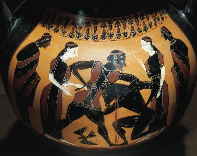 无人,横图,室内,绘画,欧洲,土耳其,亚洲,对抗,神话,艺术,标志,符号,陶瓷制品,古典,文化,标识,古代,一个,工艺品,品味,陶器,力量,摄影,单个,美术,高雅,打斗,西亚,美学,性别符号,英雄,古希腊,美术工艺,特修斯,彩图,神,男性符号,土耳其共和国,爱琴海地区,过去