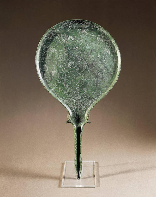 无人,竖图,狮子,古代,一个,摄影,单个,丘比特,青铜,手镜,古代文明,美术工艺,彩图,影棚拍摄,雕刻术