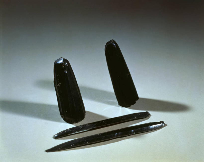 无人,横图,特写,意大利,工具,箭,四个,摄影,简单,刀刃,伊奥利亚群岛,黑曜石,史前时代,彩图,影棚拍摄