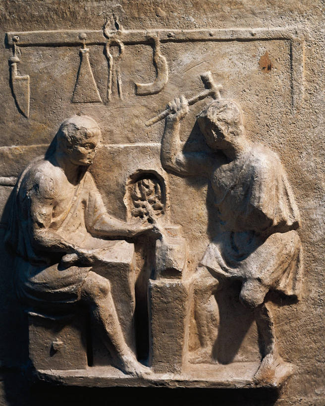 无人,铁匠,坐,竖图,特写,侧面,车间,雕塑,标志,锤子,符号,工具,拿着,历史,标识,古罗马,职业,击打,摄影,考古学,简单,性别符号,技能,美术工艺,彩图,男性符号,过去