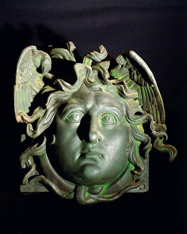 无人,竖图,特写,雕塑,许多,黑色背景,神话,很多,历史,破坏,古罗马,破损,摄影,损坏,考古学,美术工艺,蛇发女妖,彩图,影棚拍摄,过去