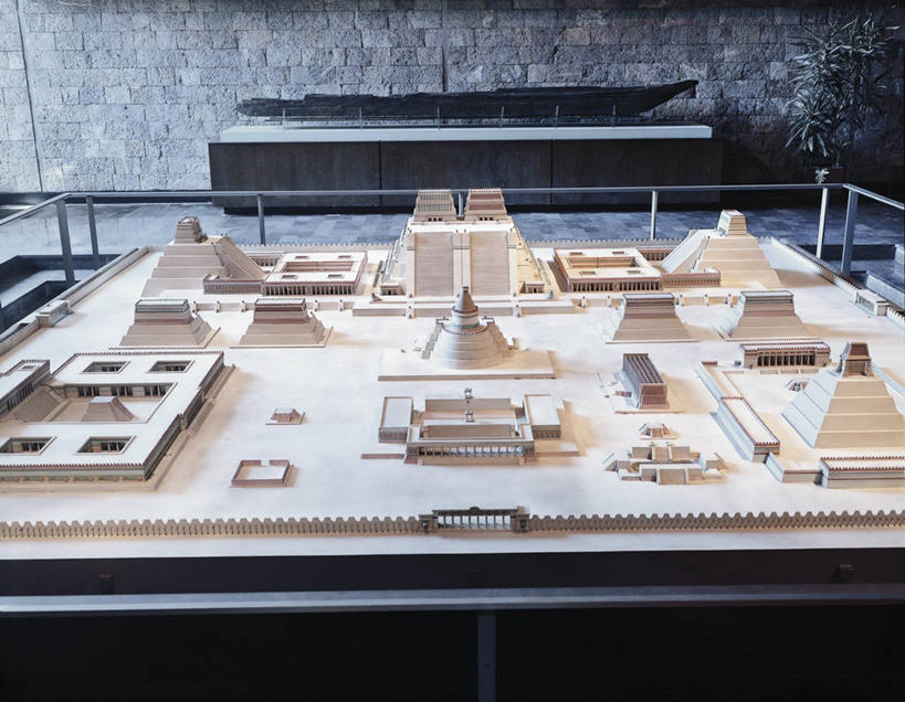 无人,横图,俯视,室内,白天,城市,建筑,墨西哥,历史,模型,摄影,部分,拉丁美洲,彩图,高角度拍摄,阿兹特克文明