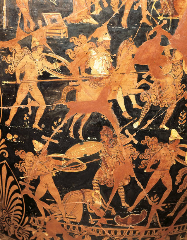 竖图,插画,室外,白天,侧面,数码,科技,阁楼,阴影,冲突,网络,许多人,高光,几何,计算机图形,合成,图画,历史,画,一群人,陶器,战争,摄影,死亡,考古学,电脑合成图,数码合成图,合成图,打斗,进攻,漫画,写实,具体,具象,古希腊,美术工艺,彩图,混沌,过去