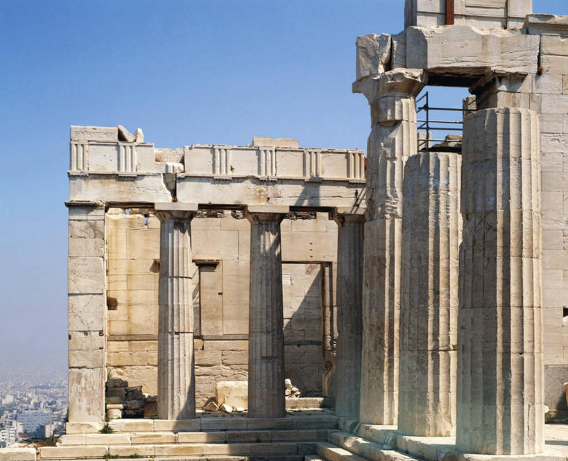 无人,横图,室外,白天,建筑,希腊,柱子,首都,破坏,破损,地标建筑,摄影,损坏,考古学,希腊文化,古希腊,古代文明,阿提卡,彩图,过去