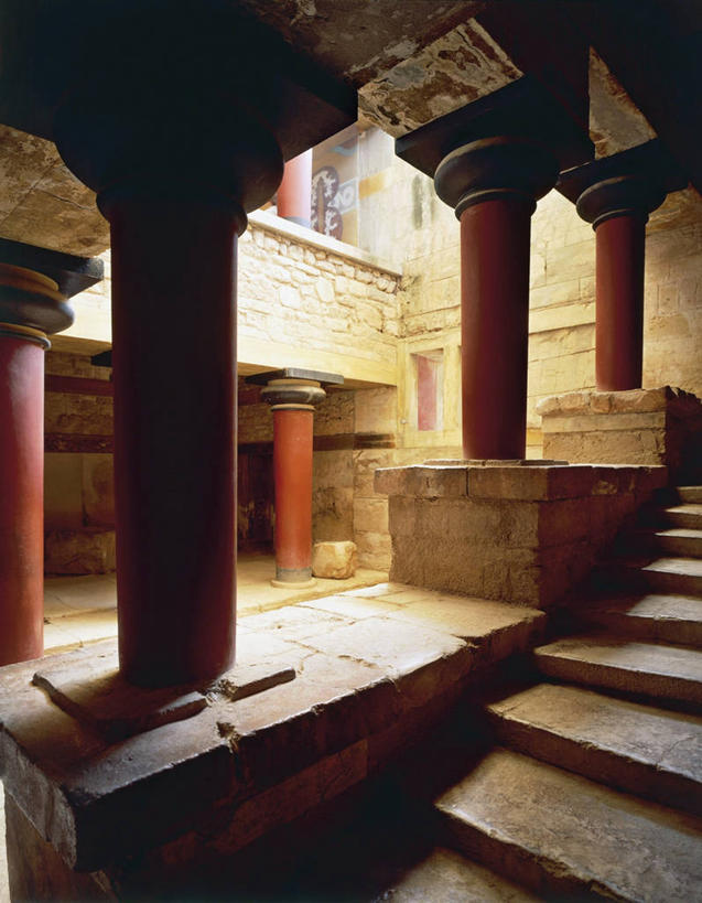无人,宫殿,竖图,室内,白天,楼梯,建筑,希腊,柱子,庭院,摄影,考古学,克里特岛,古希腊,彩图,过去