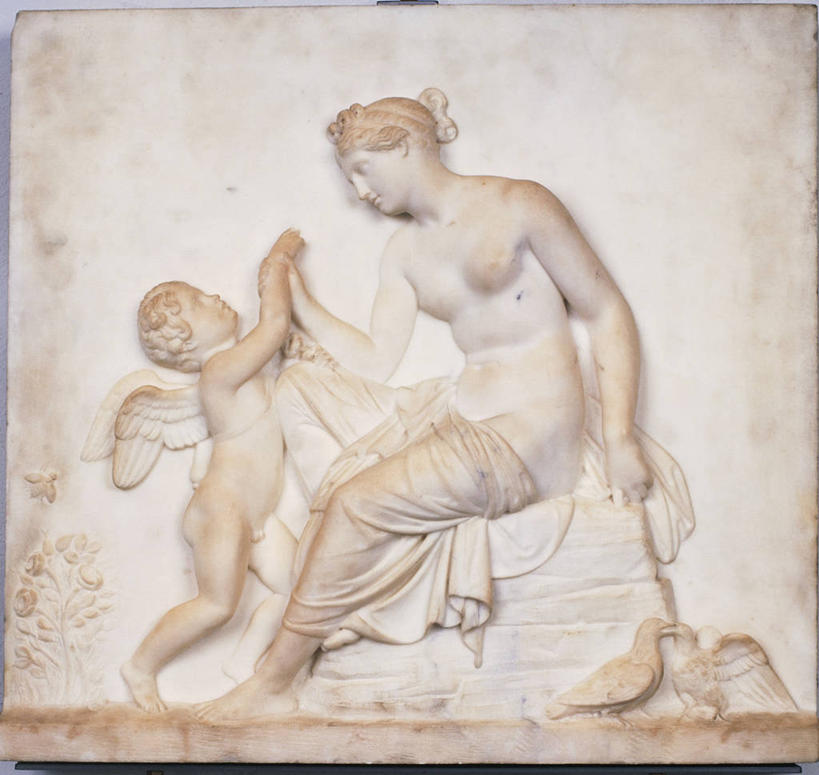 乳房,裸体,无人,坐,横图,方图,侧面,帽子,雕塑,鸟类,长袍,大理石,拿着,面对面,摄影,关爱,丘比特,美术工艺,手牵手,彩图,浅浮雕