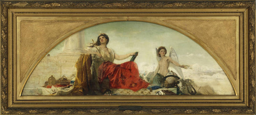 坐,横图,全景,插画,室外,白天,数码,科技,相框,油画,阴影,网络,地球仪,高光,几何,计算机图形,合成,图画,历史,画,向上看,摄影,小天使,电脑合成图,数码合成图,合成图,漫画,斗篷,写实,具体,具象,彩图,传统服装,布面油画