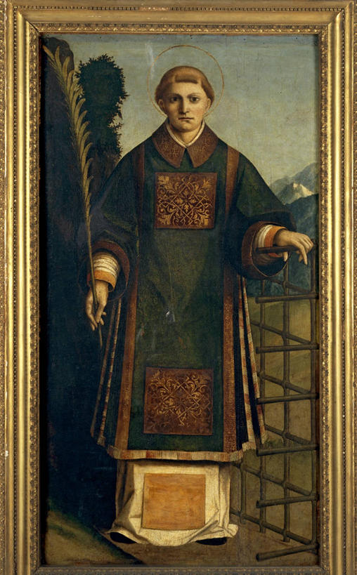 成年人,一个人,站,竖图,插画,室外,白天,正面,数码,科技,光晕,相框,仅一个男性,阴影,网络,高光,几何,计算机图形,文艺复兴,合成,图画,拿着,画,摄影,电脑合成图,数码合成图,基督教,合成图,肖像,漫画,棕榈叶,写实,具体,具象,圣人,彩图,传统服装,殉道者