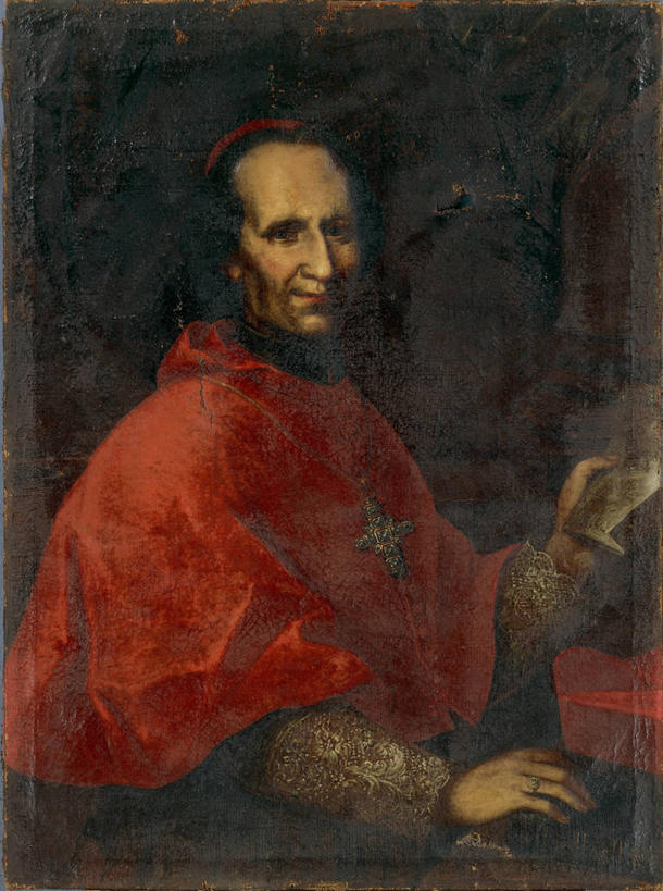 成年人,一个人,竖图,室内,民族服装,绘画,油画,仅一个男性,艺术,十字架,古典,拿着,文化,红色,工艺品,靠,靠着,品味,摄影,美术,高雅,扶手椅,基督教,肖像,斗篷,意大利文化,18世纪,美学,小胡子,半身,彩图,传统服装,民俗服,红衣主教,大主教