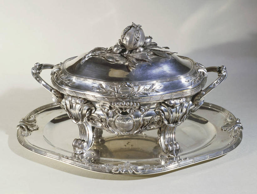 无人,横图,特写,灰色背景,汤碗,两个,灰色,摄影,18世纪,美术工艺,彩图,影棚拍摄