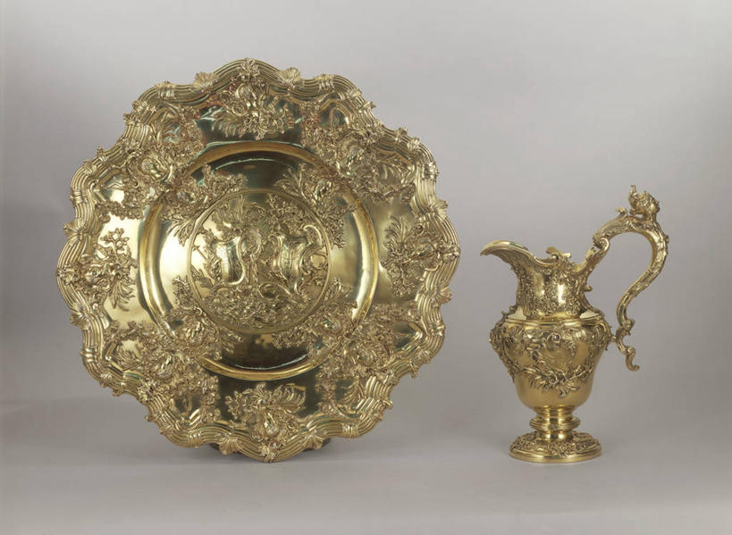 无人,横图,灰色背景,光线,光芒,水壶,两个,灰色,财富,摄影,盆地,华贵,18世纪,洛可可风格,美术工艺,彩图,影棚拍摄