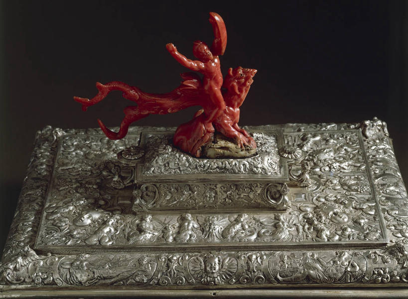 无人,横图,特写,雕塑,黑色背景,盖子,珊瑚,文艺复兴,历史,一个,摄影,单个,棺材,美术工艺,彩图,影棚拍摄