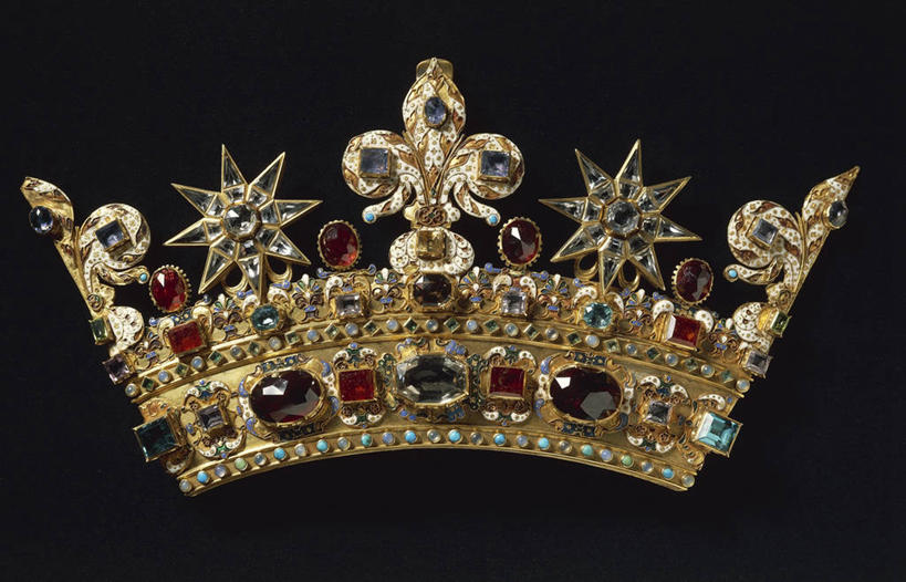 无人,横图,黑色背景,一个,星形,摄影,单个,古董,宝石,美术工艺,王冠,彩图,影棚拍摄