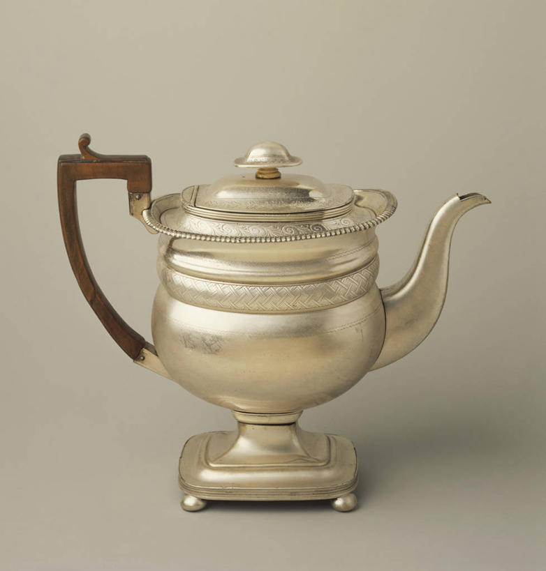 无人,横图,竖图,侧面,木制,一个,把手,茶壶,摄影,单个,古董,18世纪,美术工艺,彩图,影棚拍摄