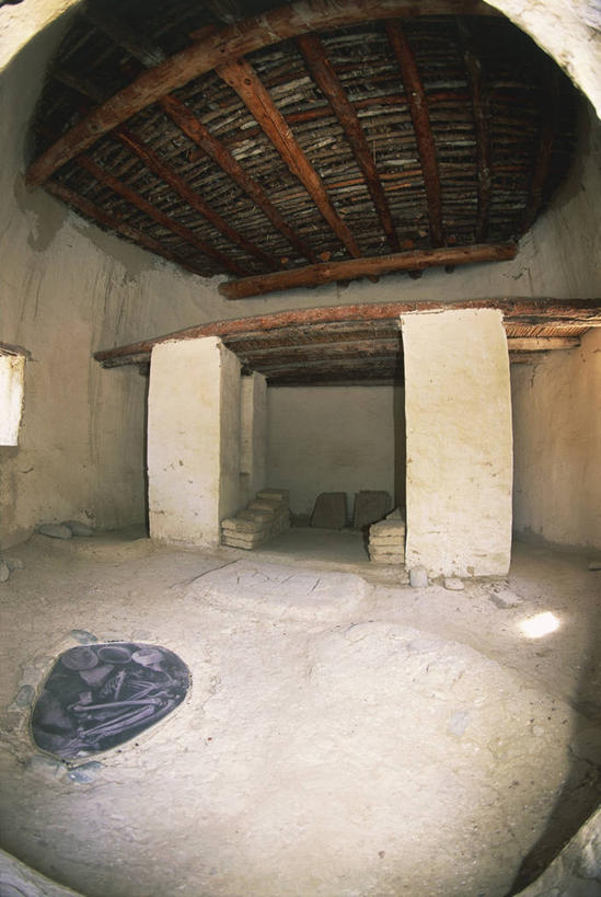 无人,竖图,室内,塞浦路斯,屋顶,古代,地标建筑,摄影,考古学,住房,中东文化,古代文明,重建,史前时代,彩图,石器时代