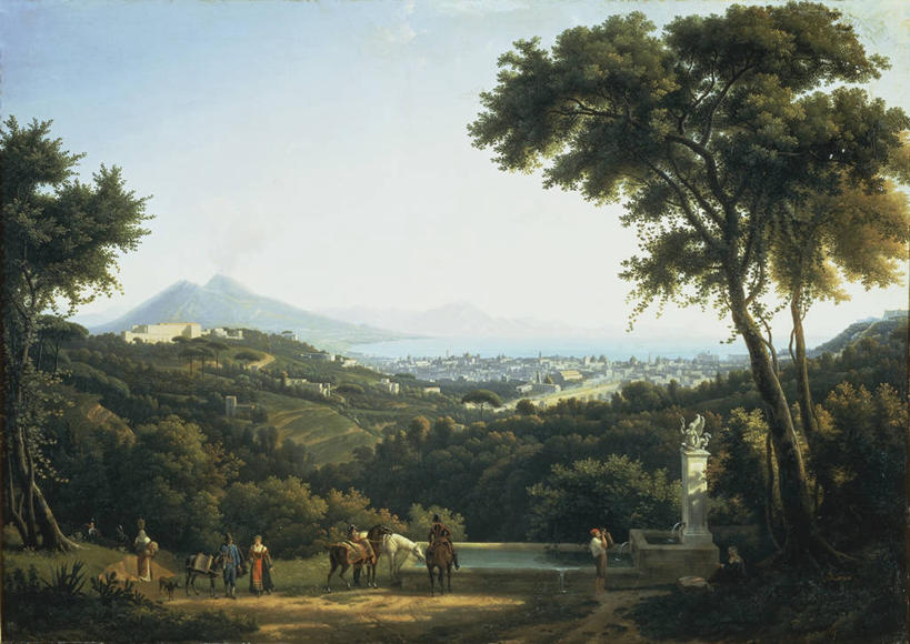 横图,室外,白天,山,马,油画,意大利,历史,树,风景,摄影,彩图