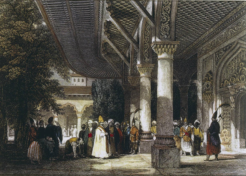 宫殿,横图,插画,室外,白天,数码,科技,门,欧洲,阴影,庆祝,网络,柱子,许多人,高光,几何,计算机图形,合成,图画,历史,画,一群人,摄影,电脑合成图,数码合成图,合成图,漫画,伊斯坦布尔,托普卡匹皇宫,写实,具体,具象,彩图,传统文化,雕刻术