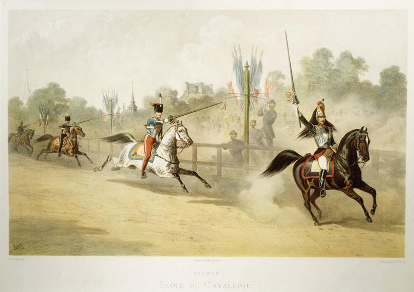 成年人,四个人,横图,插画,室外,白天,数码,科技,马,法国,欧洲,三只,骑马,阴影,军事,印刷,网络,高光,几何,计算机图形,教育,合成,图画,历史,画,武器,摄影,灰尘,电脑合成图,数码合成图,合成图,西欧,法兰西,军服,漫画,矛,法国文化,军训,法兰西共和国,写实,具体,具象,法兰西第五共和国,卢瓦尔河,罗亚尔河,索米尔,男人,彩图