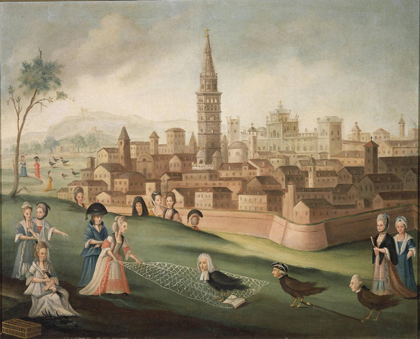 成年人,横图,插画,室外,白天,数码,科技,天际线,意大利,阴影,网络,城镇,高光,几何,计算机图形,合成,图画,历史,画,虚构,摄影,电脑合成图,数码合成图,合成图,漫画,写实,具体,具象,摩德纳,女人,彩图,社会问题