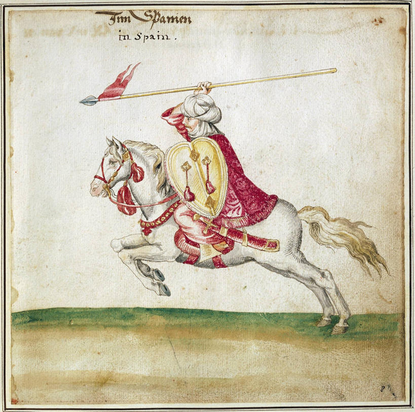 成年人,一个人,跑,跳,横图,方图,侧面,民族服装,马,仅一个男性,士兵,骑马,军事,标语,头巾,历史,白色,摄影,盾,军服,矛,美术工艺,彩图,传统服装,民俗服,马刀