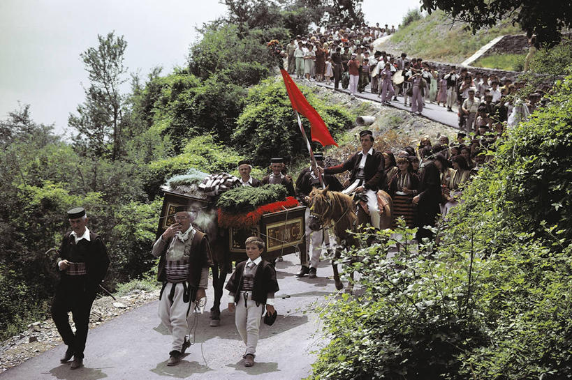 成年人,人群,横图,室外,白天,婚礼,快乐,植物,路,哺乳动物,马,野生动物,旗帜,欧洲,马其顿,骑马,庆祝,符号,许多人,结婚,图像,拿着,树,天空,动物,一群人,概念,喜庆,运输,摄影,牲畜,纪念,年龄,主题,群众,前南斯拉夫,万里无云,构图,马其顿共和国,男人,男性,步行,彩图,旅行,高兴,时空,传统文化,脊椎动物亚门