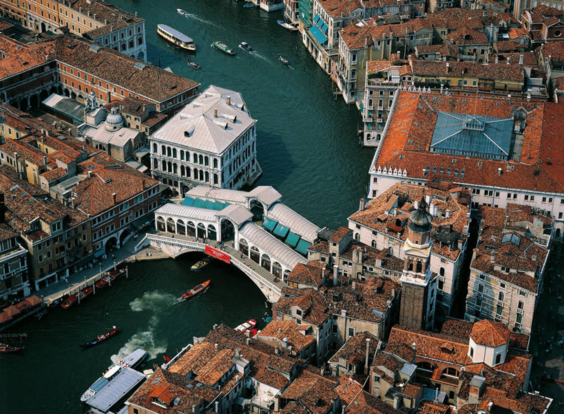 无人,横图,俯视,航拍,室外,白天,意大利,威尼斯,桥,图像,摄影,鸟瞰,南欧,主题,威尼托大区,构图,雷雅托桥,自然地理,彩图,高角度拍摄,时空
