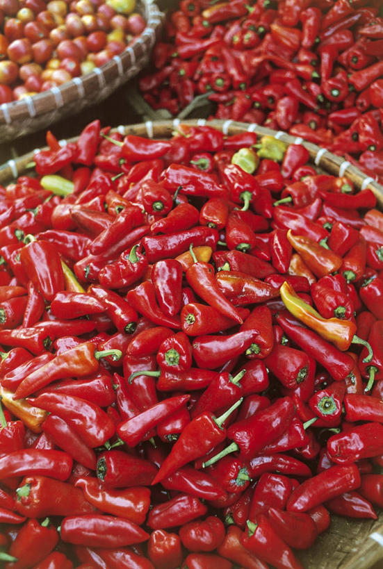 无人,竖图,室内,特写,静物,许多,篮子,很多,货摊,饮食,零售,摄影,清新,红辣椒,彩图