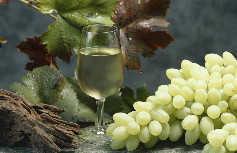 葡萄酒,无人,横图,室内,特写,葡萄,叶子,透明,白葡萄酒,酒类,串,饮食,酒,饮料,摄影,葡萄酒杯,彩图