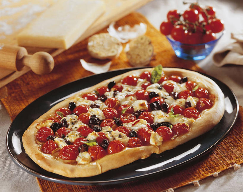 奶酪,无人,横图,室内,特写,意大利食品,饮食,盘子,摄影,便利,意大利文化,比萨饼,樱桃番茄,彩图,佛卡夏三明治